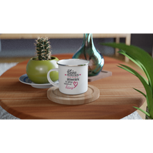 Lade das Bild in den Galerie-Viewer, Weiße Emaille-Tasse (12oz)