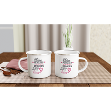 Lade das Bild in den Galerie-Viewer, Weiße Emaille-Tasse (12oz)