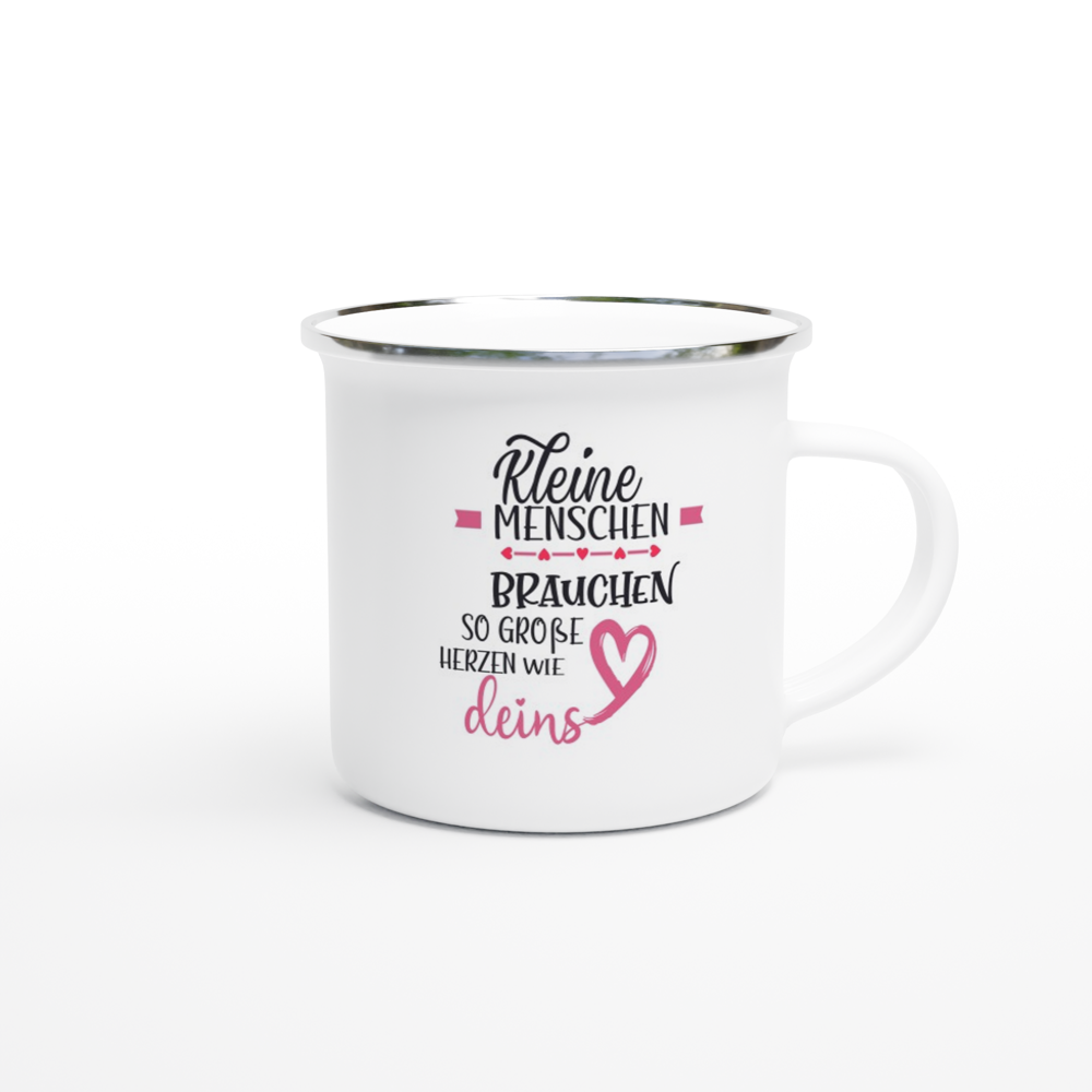 Weiße Emaille-Tasse (12oz)